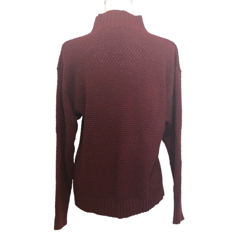 Vintage WINTER SILKS Sweater Women's Size Large Red Mock Pullover Cable Knit - Picture 2 of 7